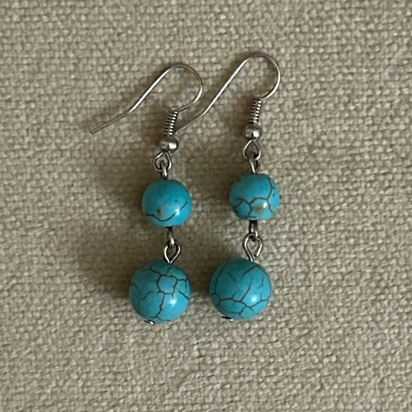 Turquoise Drop Earrings - Picture 1 of 3